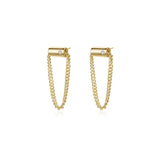 Minimalist 925 Silver Tassel Chain Ear Studs Punk Tube Earrings