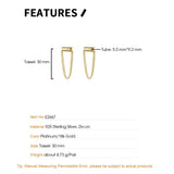 Minimalist 925 Silver Tassel Chain Ear Studs Punk Tube Earrings