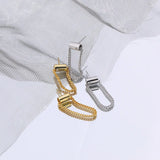 Minimalist 925 Silver Tassel Chain Ear Studs Punk Tube Earrings