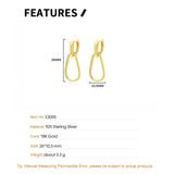 Minimalist 925 Silver Drop Earrings Smooth Piercing Ear Buckle