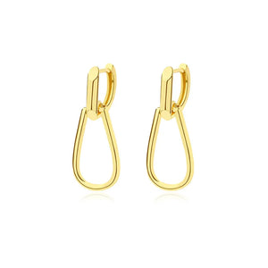 Minimalist 925 Silver Drop Earrings Smooth Piercing Ear Buckle