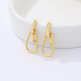 Minimalist 925 Silver Drop Earrings Smooth Piercing Ear Buckle