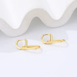 Minimalist 925 Silver Drop Earrings Smooth Piercing Ear Buckle