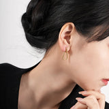 Minimalist 925 Silver Drop Earrings Smooth Piercing Ear Buckle