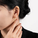 Minimalist 925 Silver Drop Earrings Smooth Piercing Ear Buckle