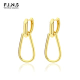 Minimalist 925 Silver Drop Earrings Smooth Piercing Ear Buckle