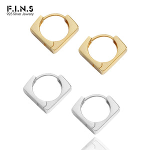 Minimalist 925 Sterling Silver Wide Thick Hoop Earrings