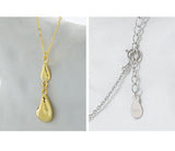 F.I.N.S 925 Sterling Silver Water Drop Texture Clavicle Chain Pendant Necklace