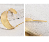 F.I.N.S Concave Wide Matte Silver Round Hoop Earrings