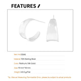 F.I.N.S Concave Wide Matte Silver Round Hoop Earrings