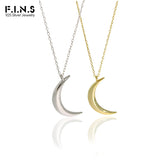 INS Moon S925 Sterling Silver Necklace Crescent Pendants for Women