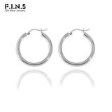 Minimalist Geometric 30MM 925 Silver Hoops for Women