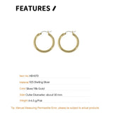Minimalist Geometric 30MM 925 Silver Hoops for Women