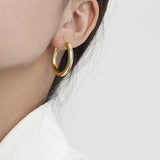 Minimalist Geometric 30MM 925 Silver Hoops for Women