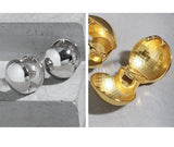 S925 Sterling Silver Glossy Ball Stud Earrings