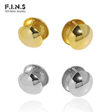 S925 Sterling Silver Glossy Ball Stud Earrings