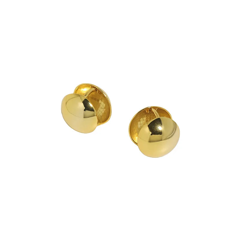 S925 Sterling Silver Glossy Ball Stud Earrings