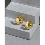 S925 Sterling Silver Glossy Ball Stud Earrings