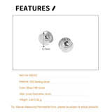 S925 Sterling Silver Glossy Ball Stud Earrings
