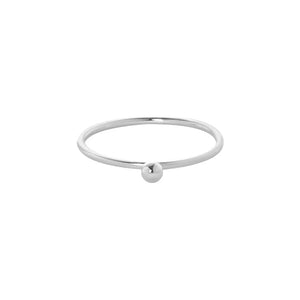 Geometric Small Bead S925 Sterling Silver Thin Line Ring Stackable