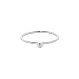 Geometric Small Bead S925 Sterling Silver Thin Line Ring Stackable