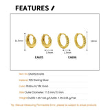 F.I.N.S Geometric Small Circular Twist Silver Hoop Earrings