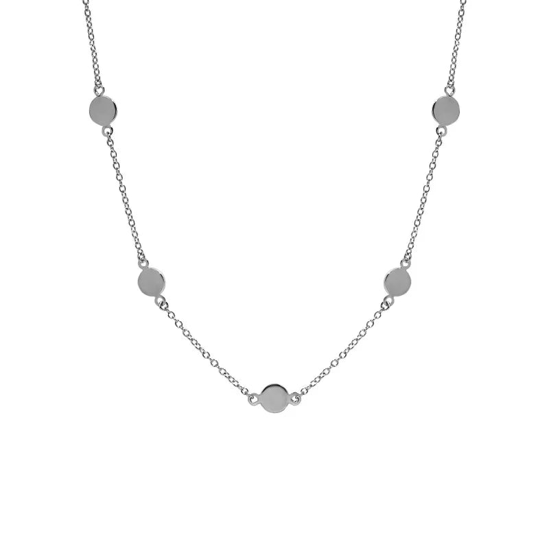 Geometric Smooth Round Disc S925 Silver Necklace