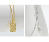 Geometric Texture S925 Silver Necklace Square Pendants