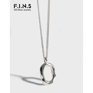 F.I.N.S Minimalist Geometric S925 Silver Necklaces Pendants Stackable Chain