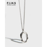 F.I.N.S Minimalist Geometric S925 Silver Necklaces Pendants Stackable Chain