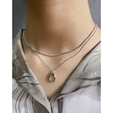 F.I.N.S Minimalist Geometric S925 Silver Necklaces Pendants Stackable Chain