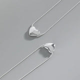 F.I.N.S Heart-Shaped 100% S925 Silver Necklace Love Heart Pendant Chain Jewelry