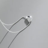 F.I.N.S Heart-Shaped 100% S925 Silver Necklace Love Heart Pendant Chain Jewelry