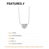 F.I.N.S Heart-Shaped 100% S925 Silver Necklace Love Heart Pendant Chain Jewelry