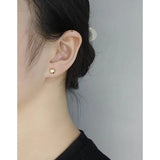 Irregular Zircon S925 Silver Stud Earrings Geometric Piercing