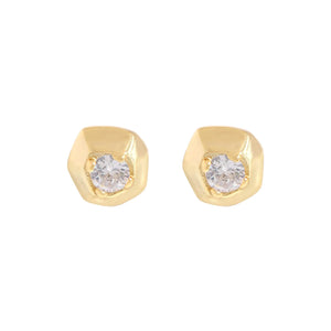 Irregular Zircon S925 Silver Stud Earrings Geometric Piercing