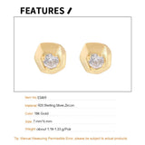 Irregular Zircon S925 Silver Stud Earrings Geometric Piercing
