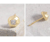 Irregular Zircon S925 Silver Stud Earrings Geometric Piercing