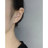 Irregular Zircon S925 Silver Stud Earrings Geometric Piercing