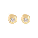 Irregular Zircon S925 Silver Stud Earrings Geometric Piercing