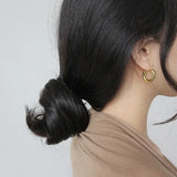 S925 Silver Circle Tube Earrings Women Hoop Earrings