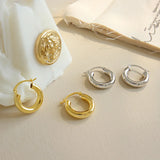 S925 Silver Circle Tube Earrings Women Hoop Earrings