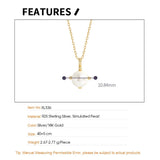 F.I.N.S S925 Silver Pearl Bead Pendant Necklace Wedding Jewelry