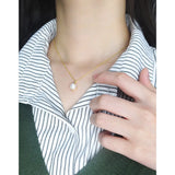F.I.N.S S925 Silver Pearl Bead Pendant Necklace Wedding Jewelry