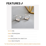F.I.N.S Minimalist S925 Wide Square Earring Hoops Geometric Small Earlobe Buckle