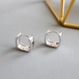 F.I.N.S Minimalist S925 Wide Square Earring Hoops Geometric Small Earlobe Buckle