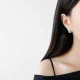 F.I.N.S Minimalist S925 Wide Square Earring Hoops Geometric Small Earlobe Buckle