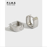 F.I.N.S Minimalist S925 Wide Square Earring Hoops Geometric Small Earlobe Buckle