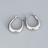 Minimalist U-Shaped 925 Sterling Silver Hoop Earrings