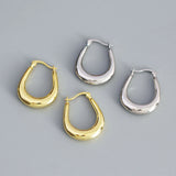 Minimalist U-Shaped 925 Sterling Silver Hoop Earrings
